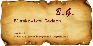 Blaskovics Gedeon névjegykártya